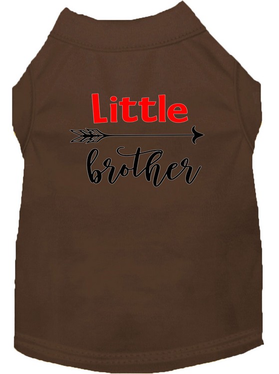 Little Brother Screen Print Dog Shirt Brown XXXL